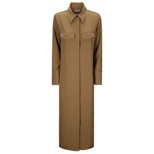 Alberto Biani Silk Maxi Shirt Dress With Classic Collar - NWT
